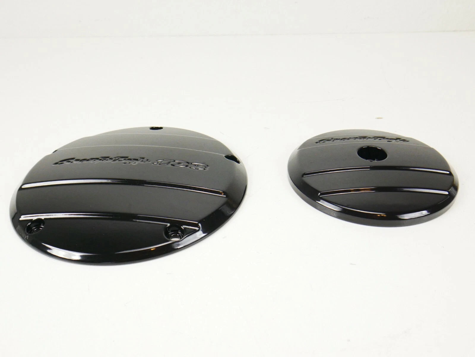 Gloss Black Derby & Air Cover for Harley CVO Softail Dyna Road King Electra Glide