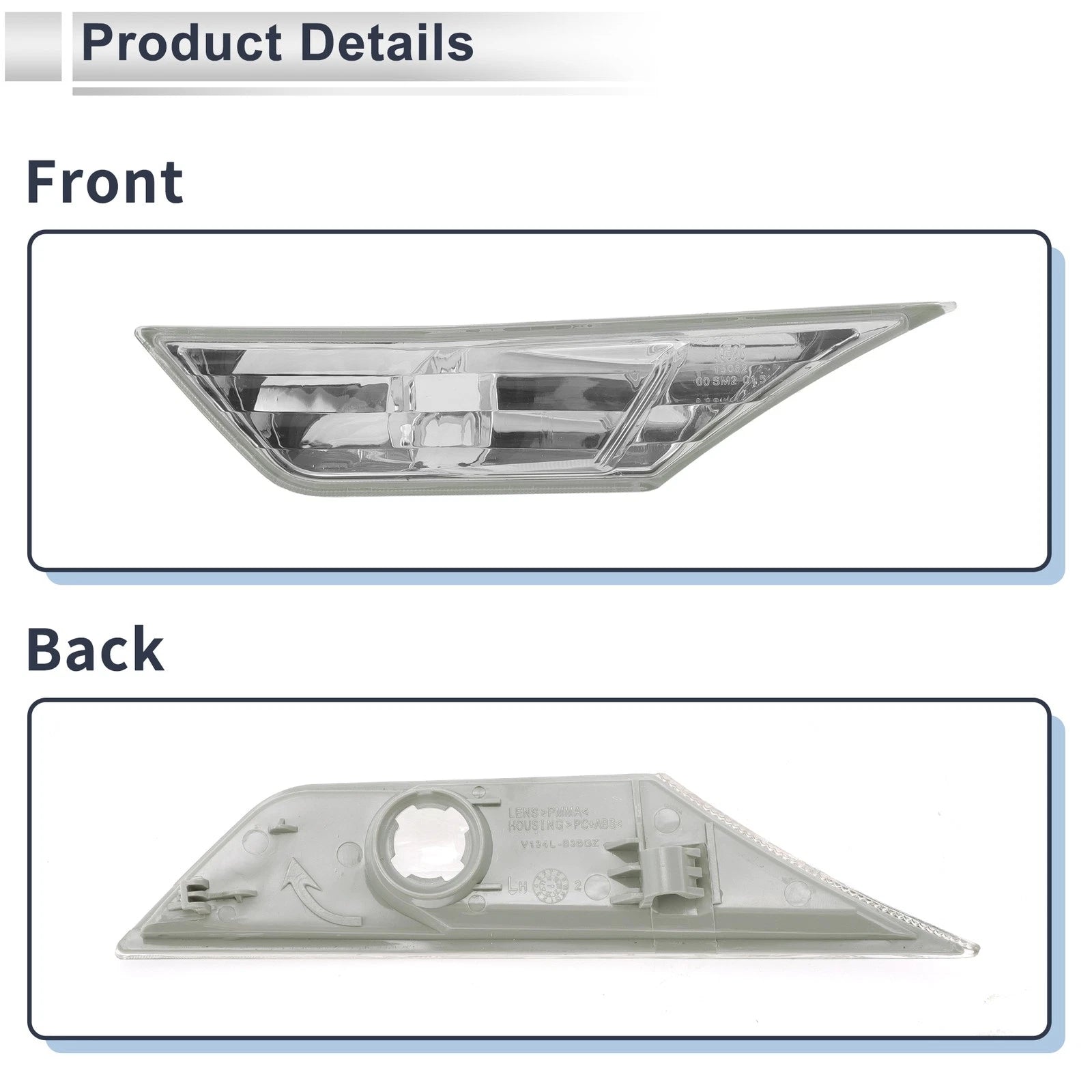 1pc Left Side Marker Light Cover for Honda Civic (2016–2021) No. 34350TETH01 Clear