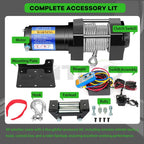4000lb Electric Winch for Truck (12V, 4.8mm x 15m Steel Rope)