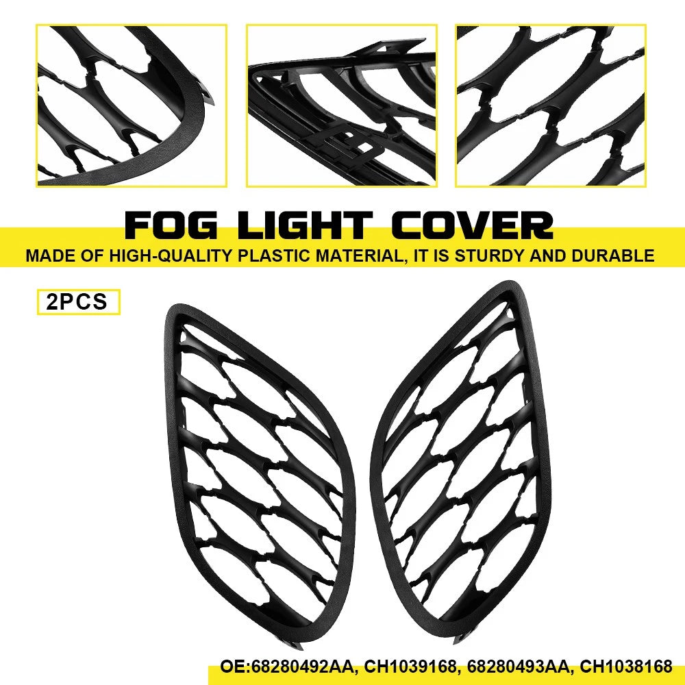2X Fog Light Grille Covers for Dodge Charger (2015–2023)