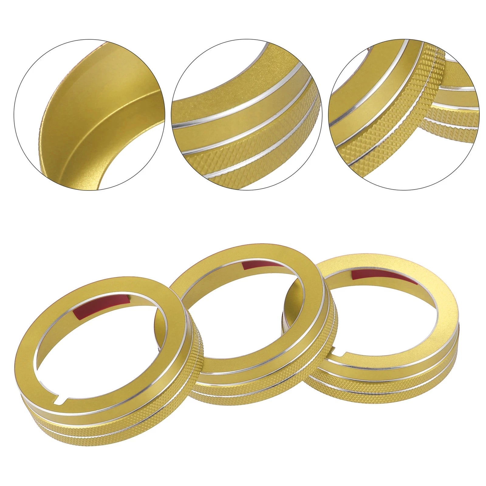 Set of 3 AC Air Conditioner Switch Knob Covers for Mazda CX-3 (2015) Gold Tone 703820590811