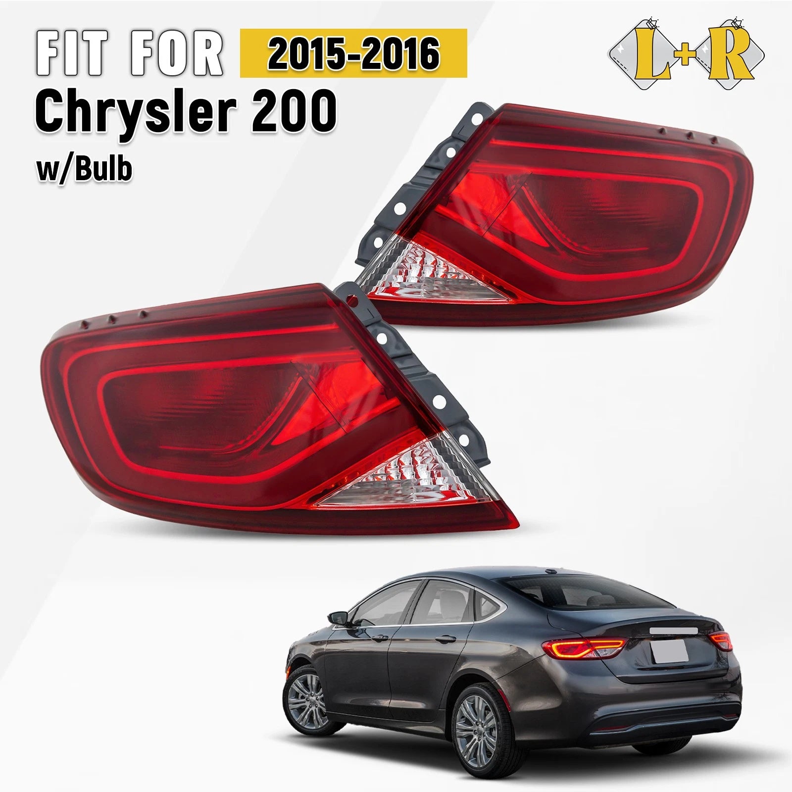 Tail Light Assembly Outer Set for Chrysler 200 (2015–2016)