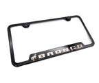 Gloss Black Notched License Plate Frame for 2021–2025 Ford Bronco Script