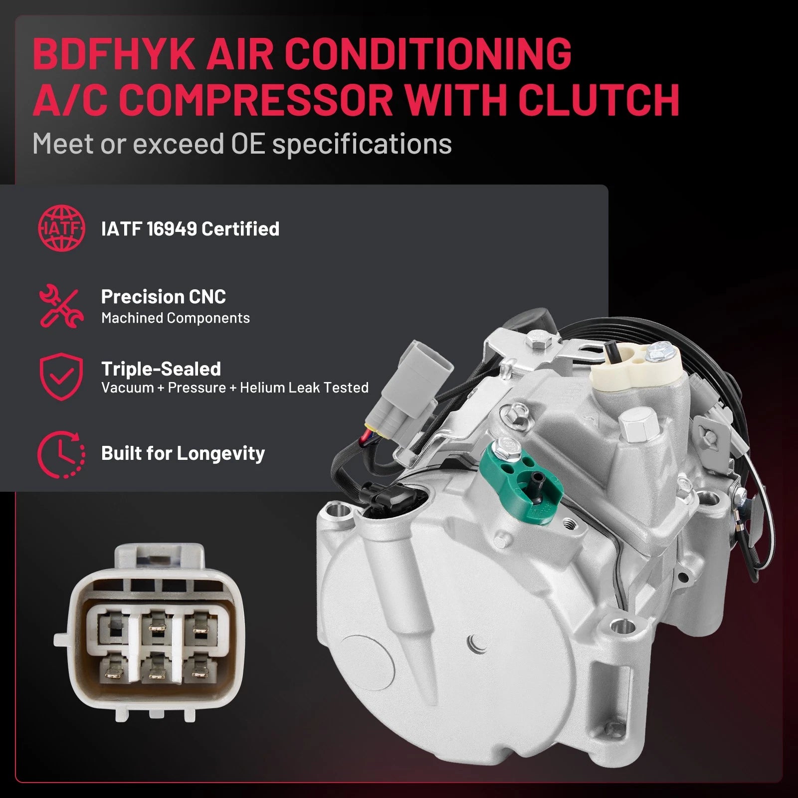 A/C Compressor with Clutch for Toyota Highlander 2008–2010 3.5L 8832048150