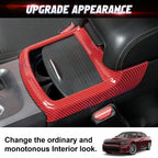 Carbon Texture Console Cup Holder Frame Trim Accessories for Dodge Charger (2011-2023)
