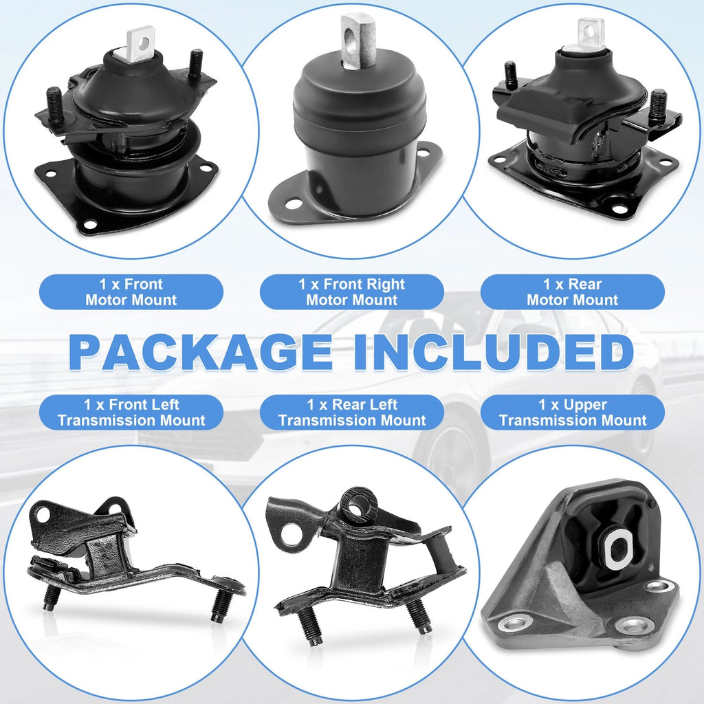 3pcs Engine Motor Mounts for Honda Accord L4 2.4L (2003–2007)