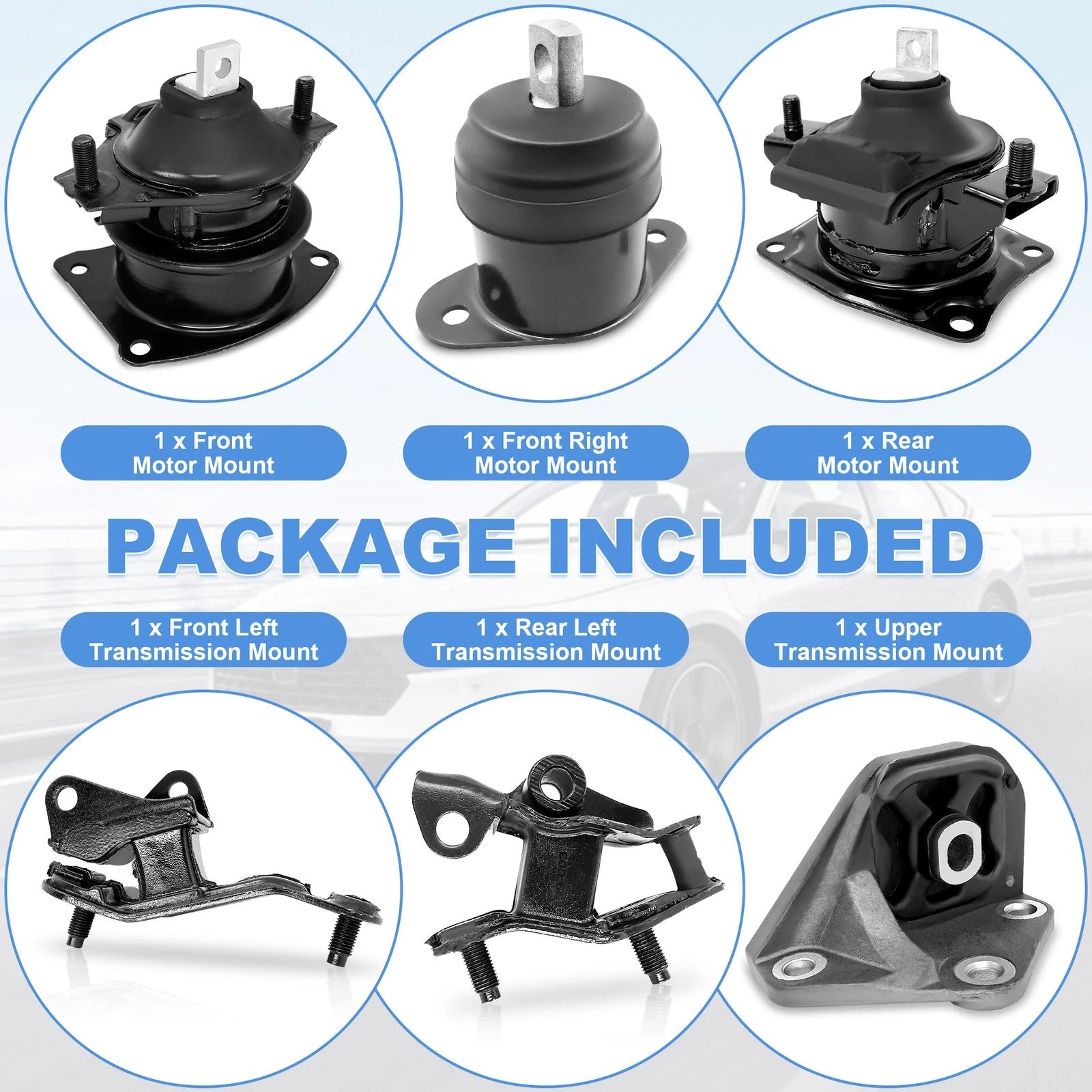 3pcs Engine Motor Mounts for Honda Accord L4 2.4L (2003–2007)