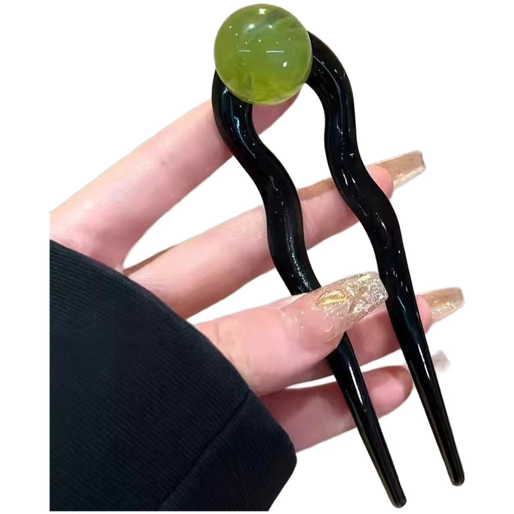 Resin U Shape Hairpin for Women Wedding Party Hairstyle Tool