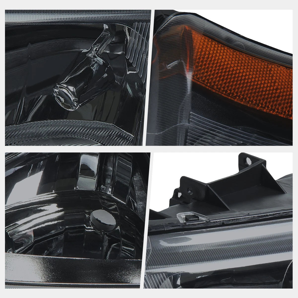 Upper Headlight Lamps Amber Corner Smoked for Chevy Silverado/Avalanche (2003–2006)