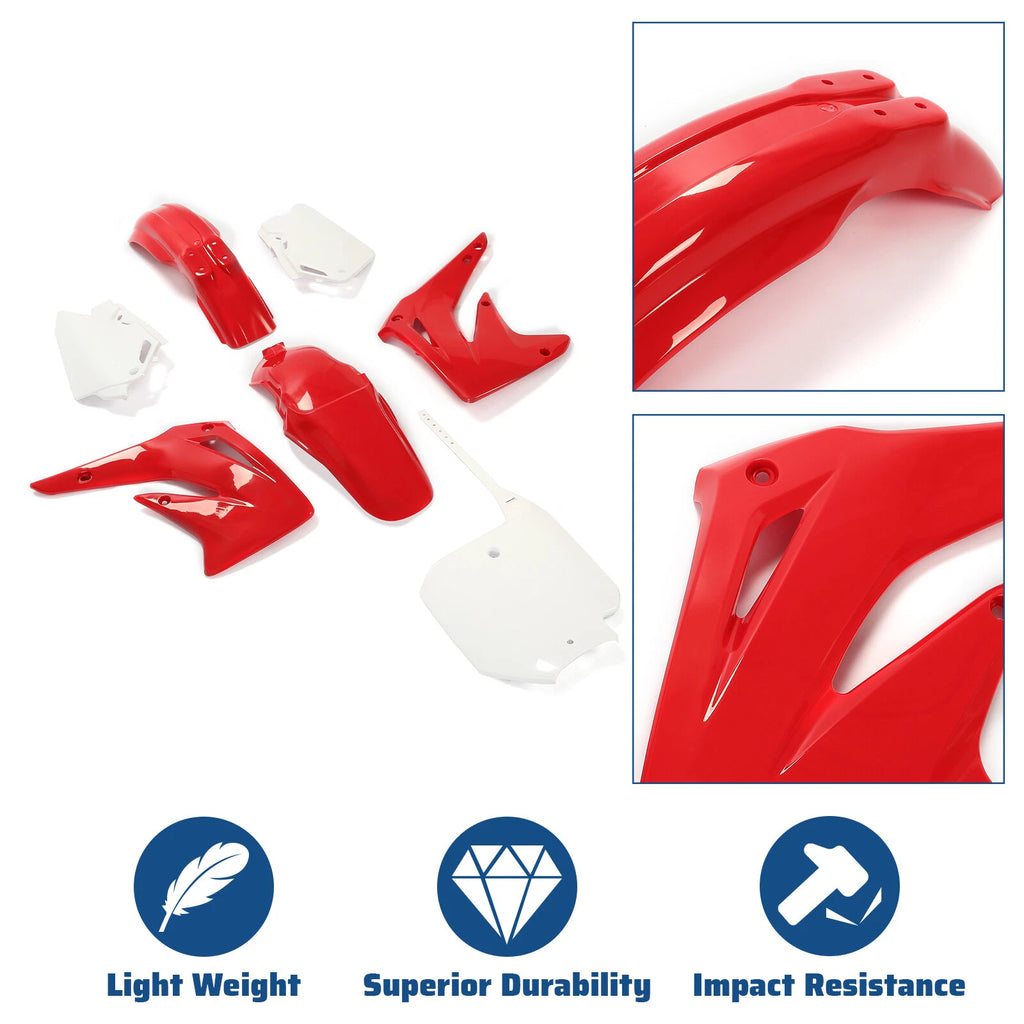 Restyled Plastic Kit for Honda CR85R CR85RB (2003–2007) - Shrouds, Fenders, Plates