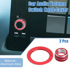2X Media Volume Switch Knob Engine Start Button Cover for Honda Civic (2022) Red