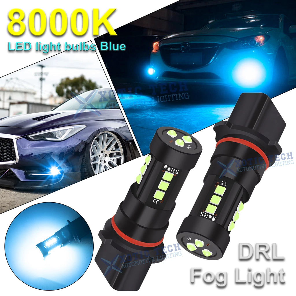 2X Blue LED Fog DRL Lights for Toyota Highlander (2014–2020)