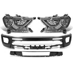 Headlights for Ford Ranger XL XLT (2019–2023) Black Clear Bumper w/Fog Light Hole
