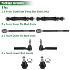 8pcs Front Suspension Kit Tie Rod End for Cadillac Escalade (2002–2023) No. ES800223/K6541