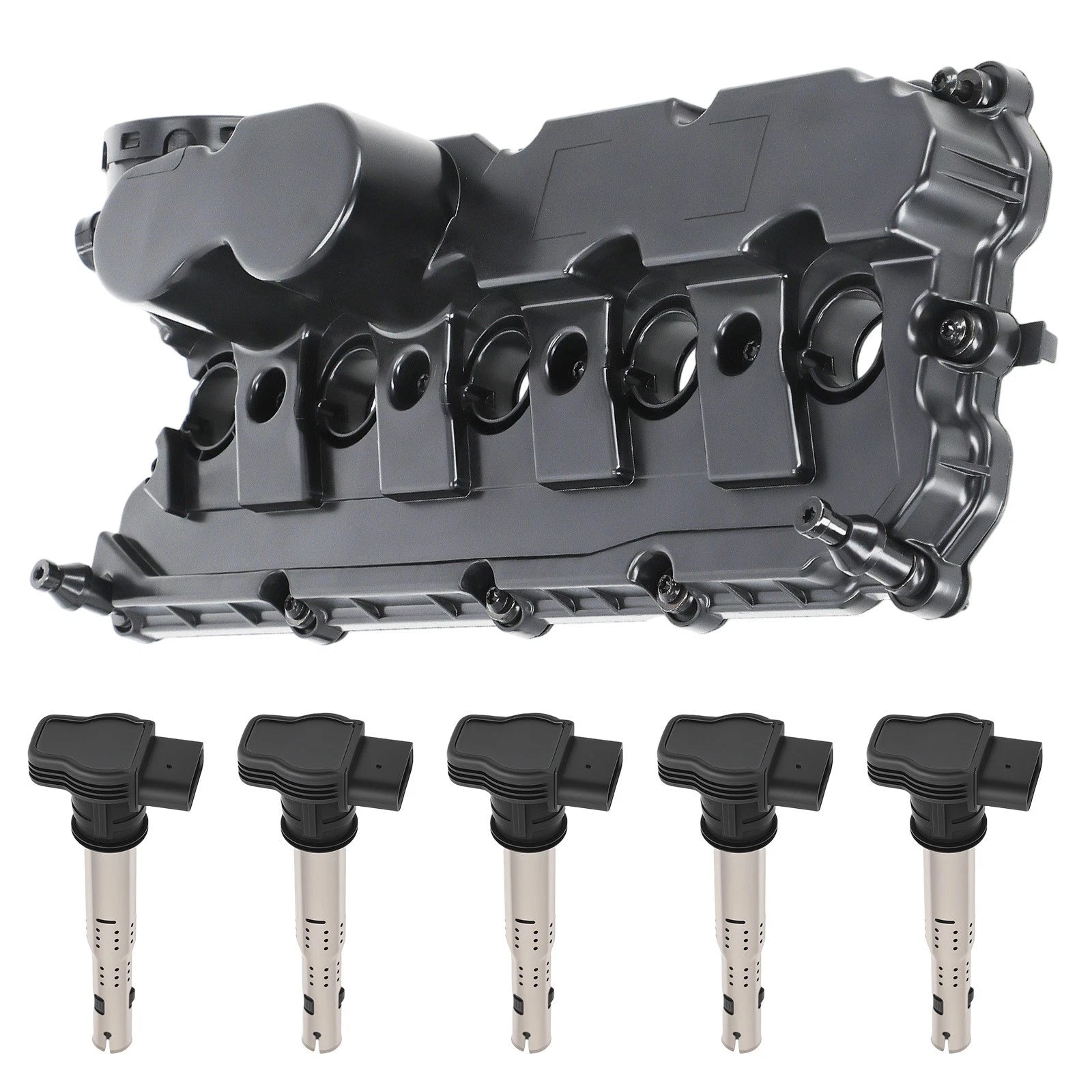 Engine Valve Cover + Coils for VW Beetle, Jetta, Golf, Passat, Audi A3, A4 (2000–2023)