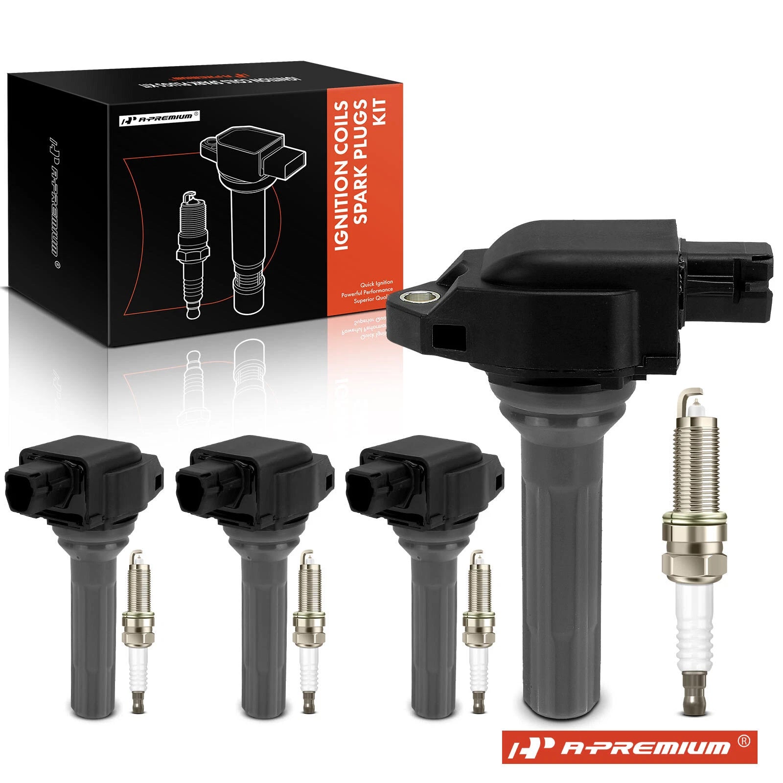 Set of 4 Ignition Coils & 4 Spark Plugs for Subaru 2.5L