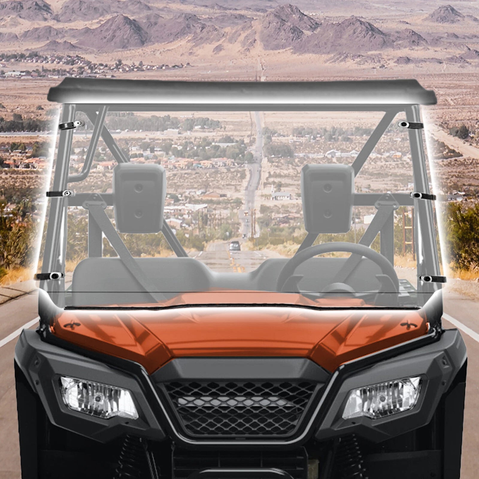 3/16" Front Full Windshield for Honda Pioneer 500 (2017–2020) / 520 (2021+)