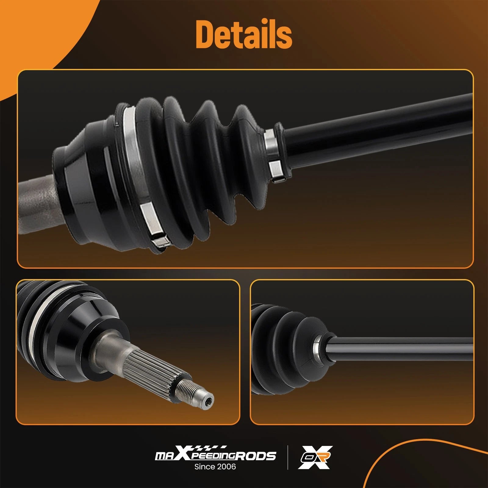 Rear CV Axle Drive Shaft for Polaris Ranger Crew XP 900 1000 570 (2013–2021) 1332947