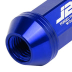 20 Pcs J2 7075 Forged Aluminum M12x1.5 Knurled Lug Nut Kit + Adapter Blue