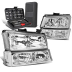 Chrome/Clear Side Headlight Bumper Lamps for Chevy Silverado (2003–2006)