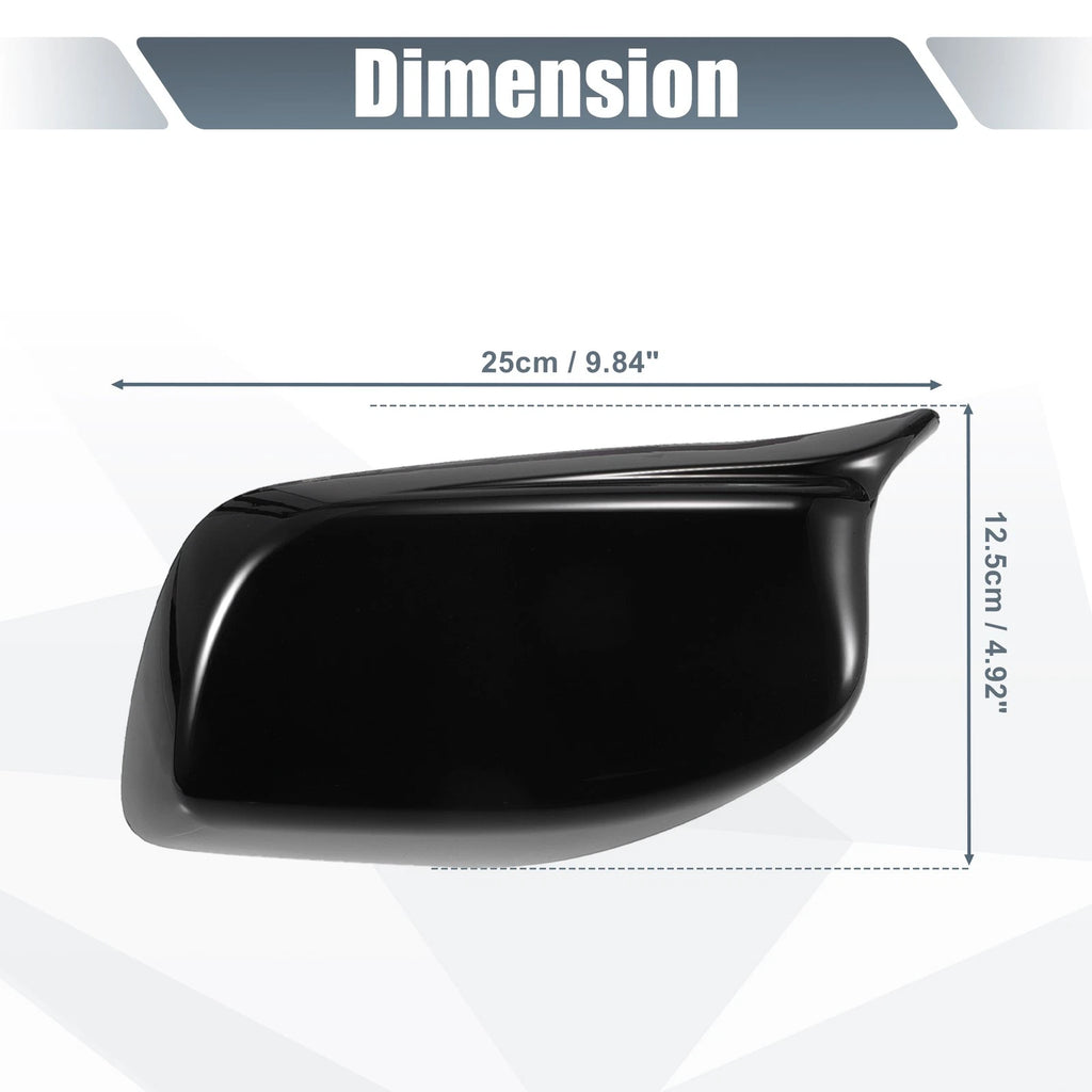 Pair Rearview Mirror Cover Cap Gloss Black for BMW 5 Series E60 E61