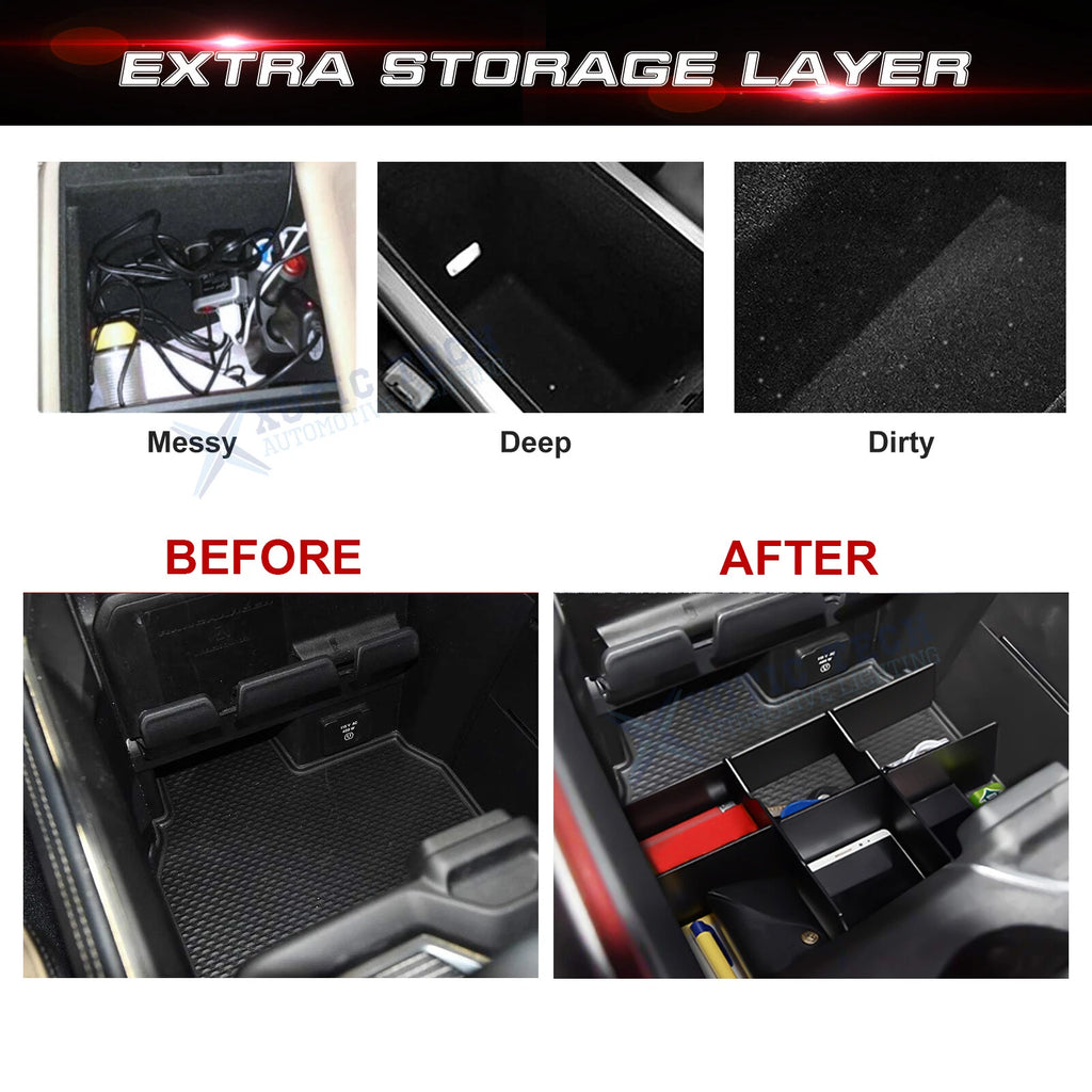 Front Lower Center Console Organizer Divider Kit for Ram 1500/2500/3500 (2019-2025)