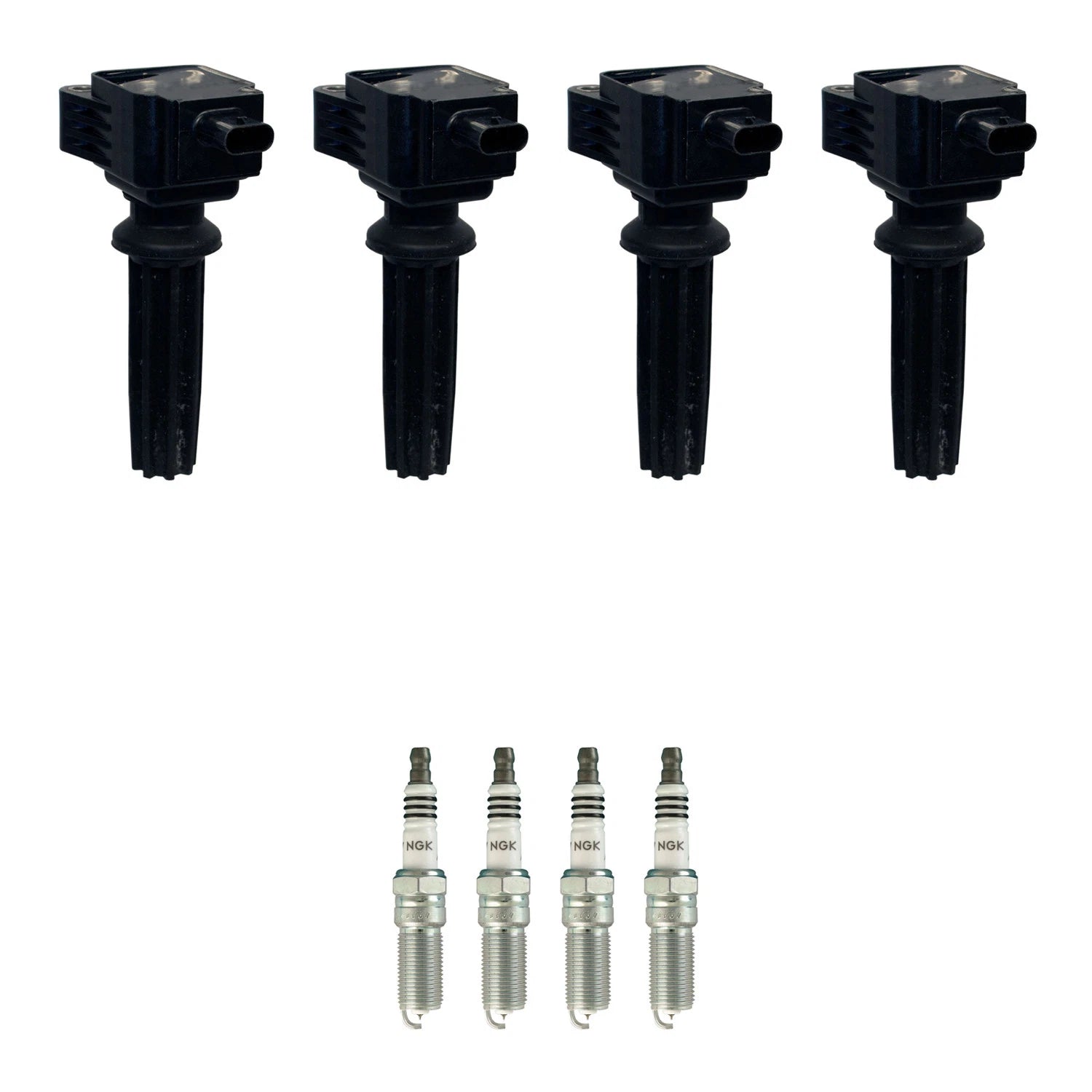 Set of 4 Ignition Coils & NGK Iridium Spark Plugs for Ford Focus Fusion MKZ