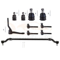Set of 10 Front Center Link Idler Arm Ball Joints for Dodge D200 D300 D350