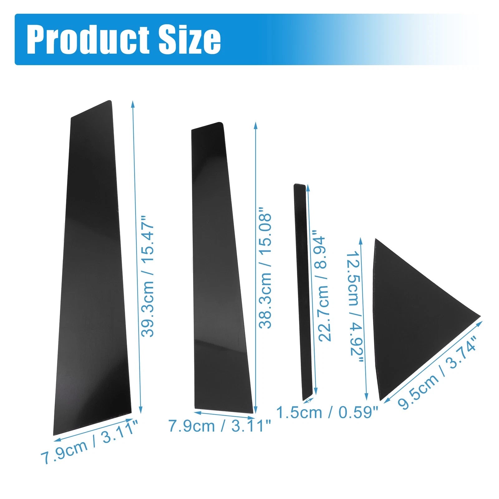 8pcs Pillar Post Side Door Window Cover for Hyundai Elantra (2017–2020)