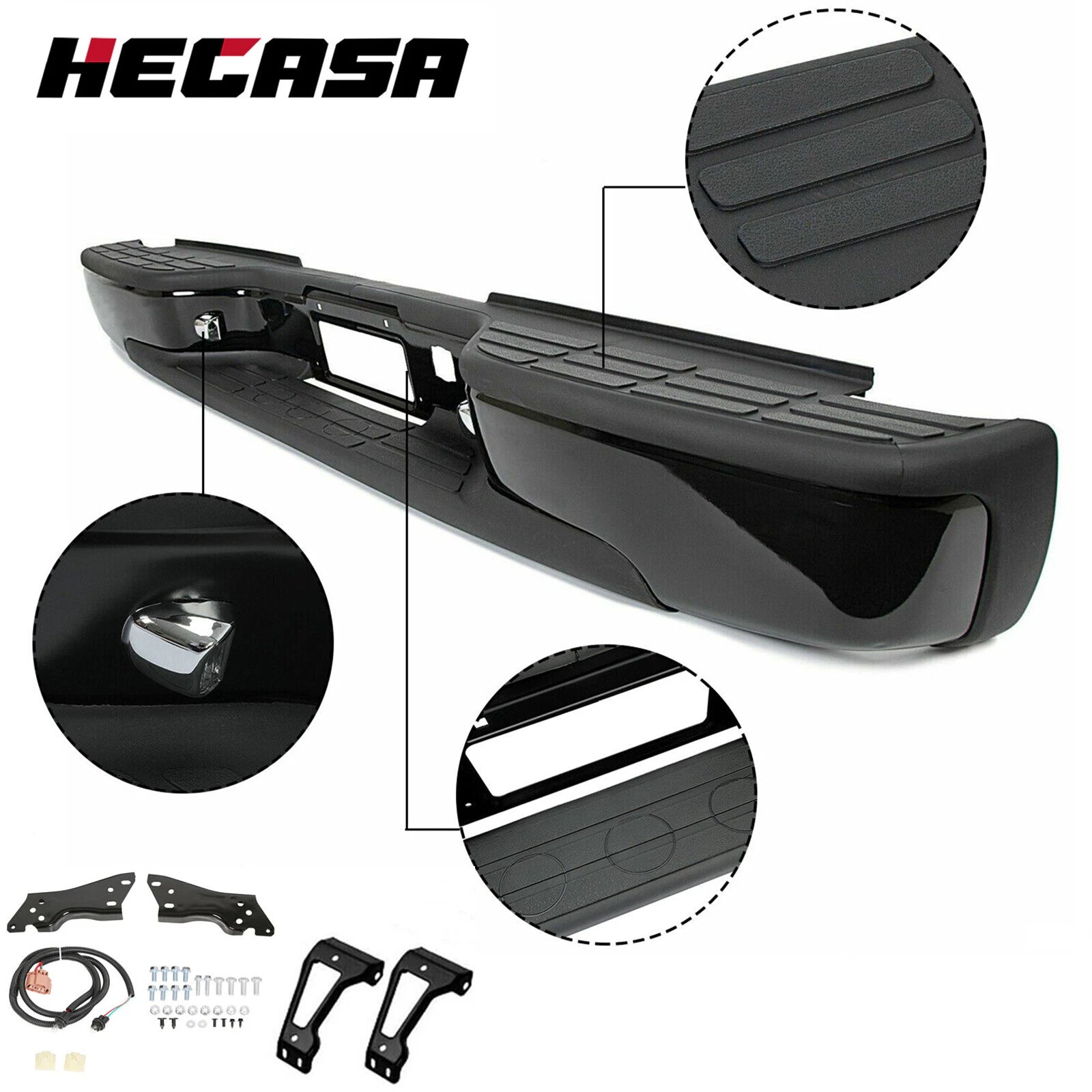 Complete Rear Step Bumper for Chevy Silverado GMC Sierra 1500 2500 (1999-2007)