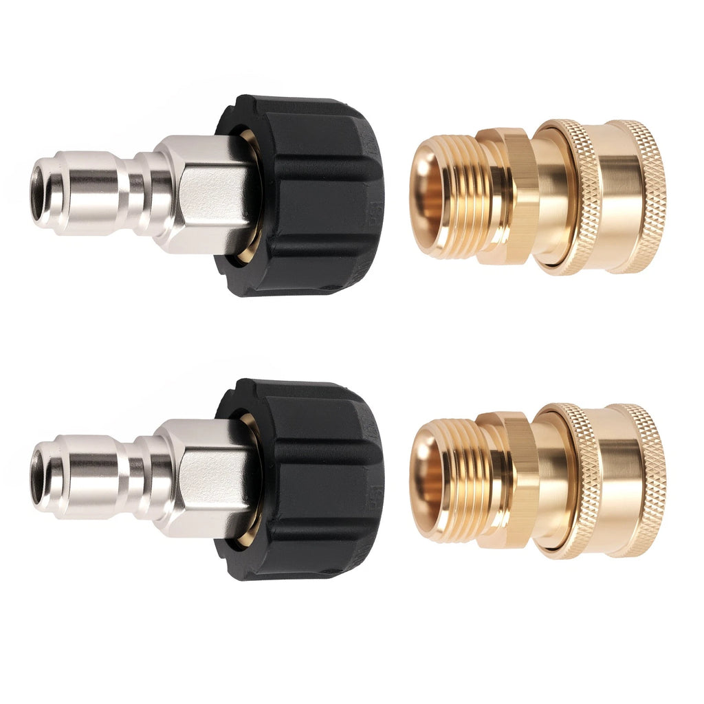 Brass Pressure Washer Adapter for M22-14 to 3/8" Quick Connect (5000 PSI)