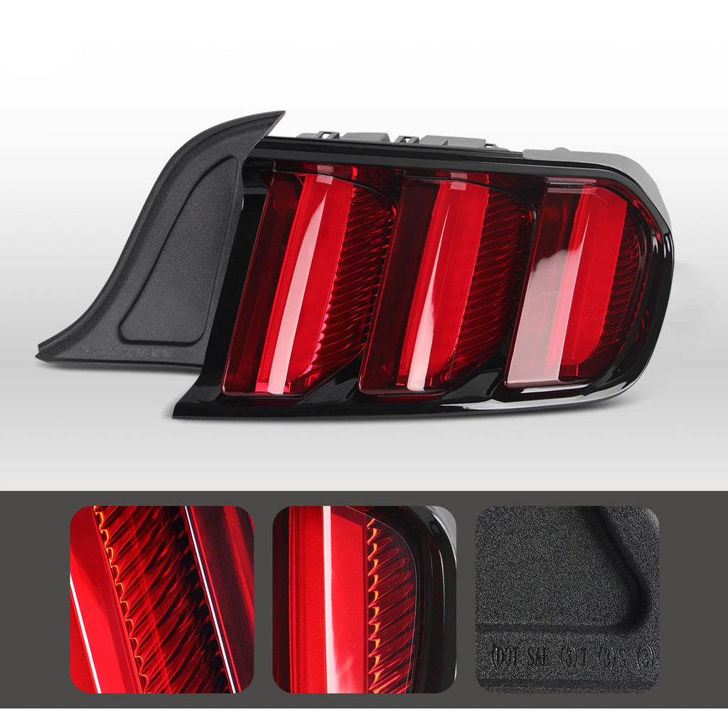 LED Tail Light Set for Ford Mustang (2015–2017) Black Left + Right