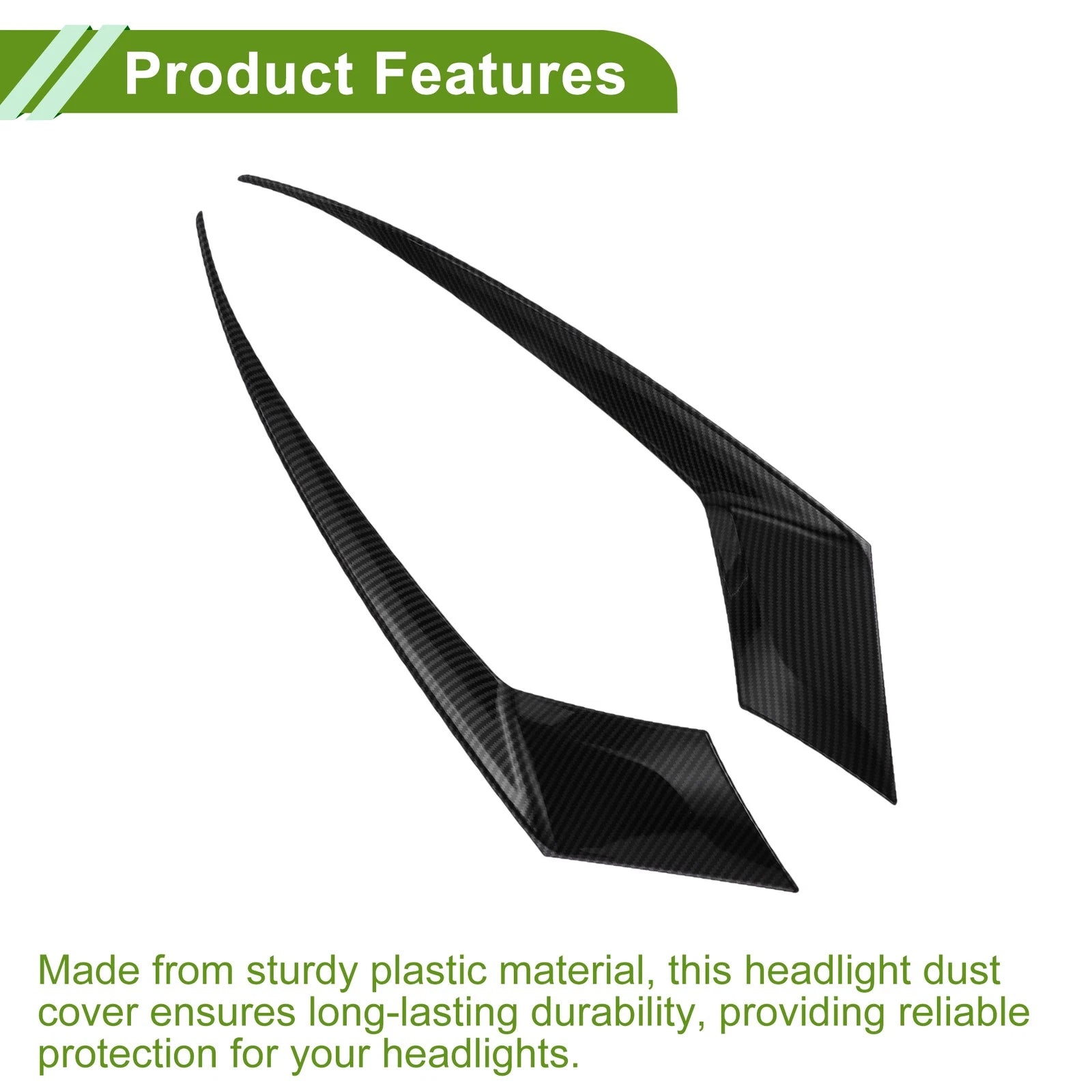 Headlight Eyebrow Eyelid Cover for Honda Accord (2023–2023) Black Carbon Fiber
