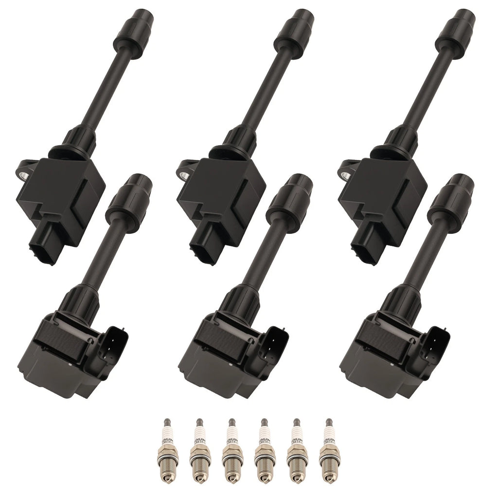 Set of 6 Ignition Coils & Spark Plugs for Infiniti I30 (2000–2001) UF348