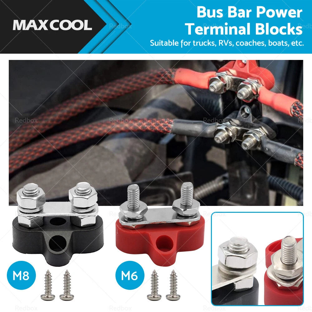 Bus Bar Power Terminal Blocks M6 Negative M8 Positive for 12V 24V