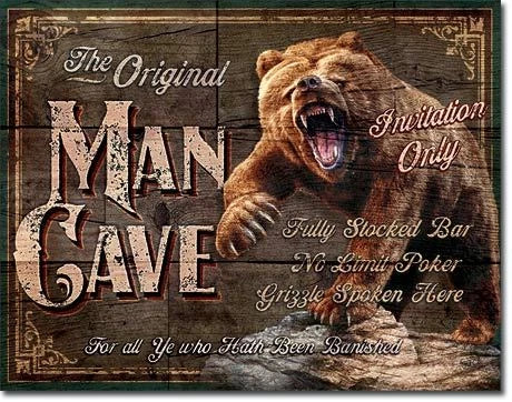 Vintage Replica Tin Metal Sign for Man Cave Cabin (1925)