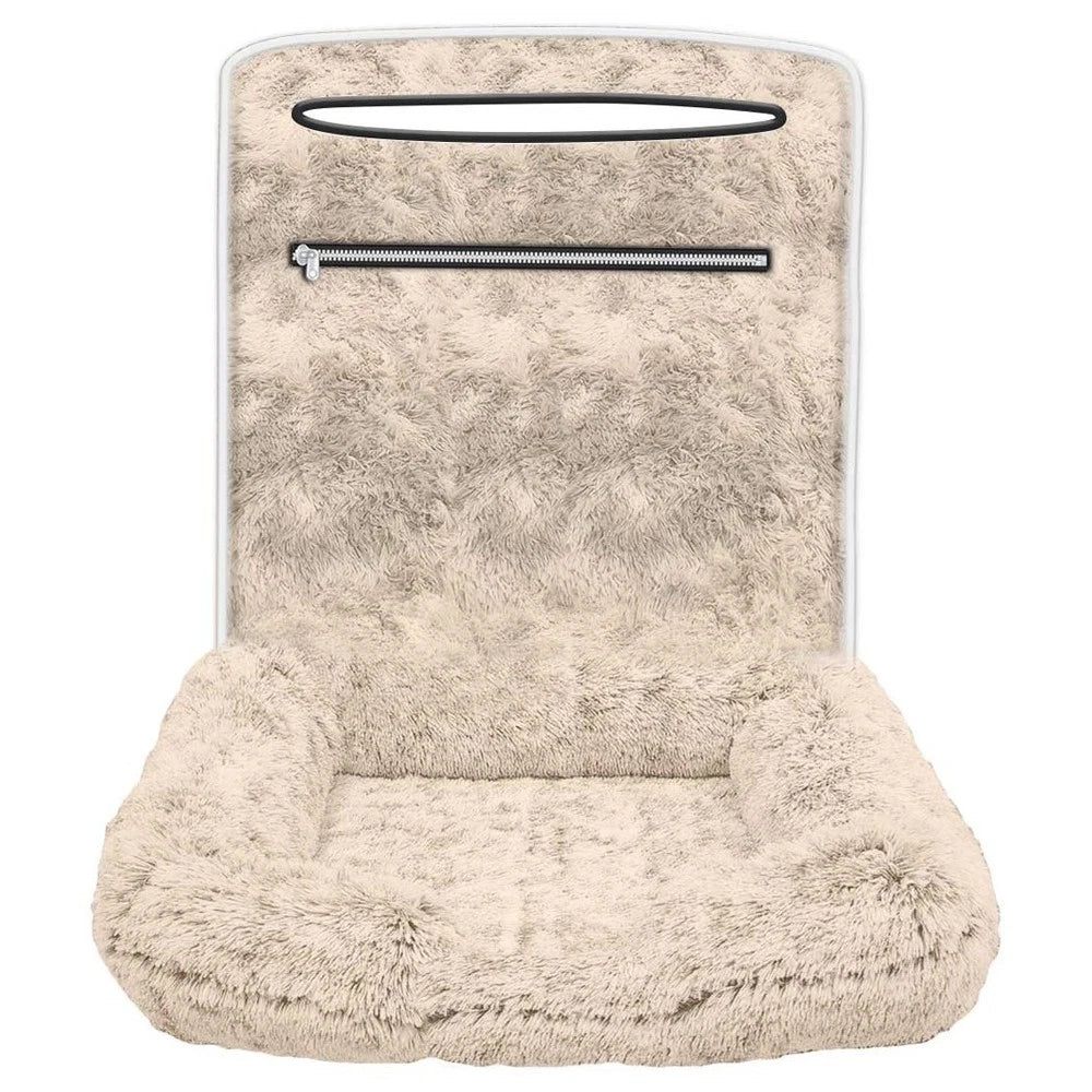 Seat Armour Tan Fur Small Pet Bed for Most Vehicles - SAR135T