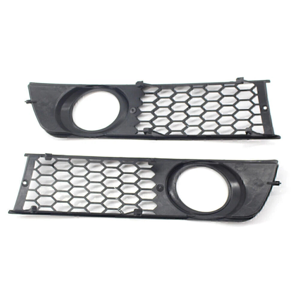 2X Front Bumper Fog Light Cover Honeycomb Grille for Audi A4 B6 (2001–2005)