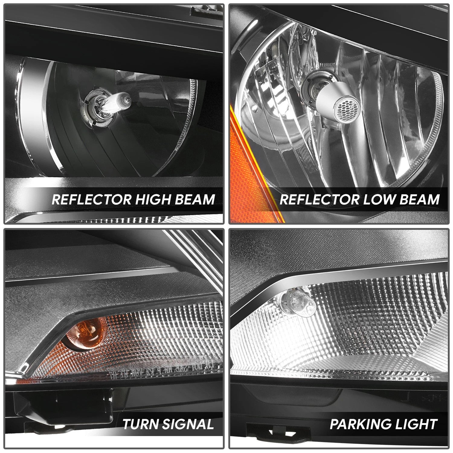 Passenger Right Headlight Lamp for VW Passat (2012–2015) - Black Housing, Amber