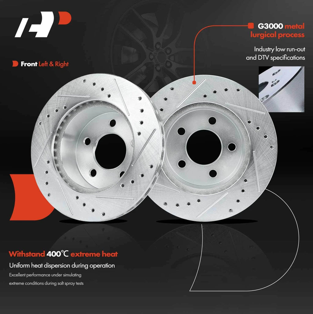 6x Front Drilled Rotors & Ceramic Brake Pads for Jeep Cherokee (1984–2001)