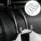 Car Seat Hooks for Coat Purse Shopping Bag Holder - Silver Stainless Steel
