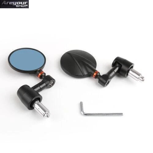 7/8" Round Moto Mirrors for Most Motorcycles/Street Bikes/Sports Bikes