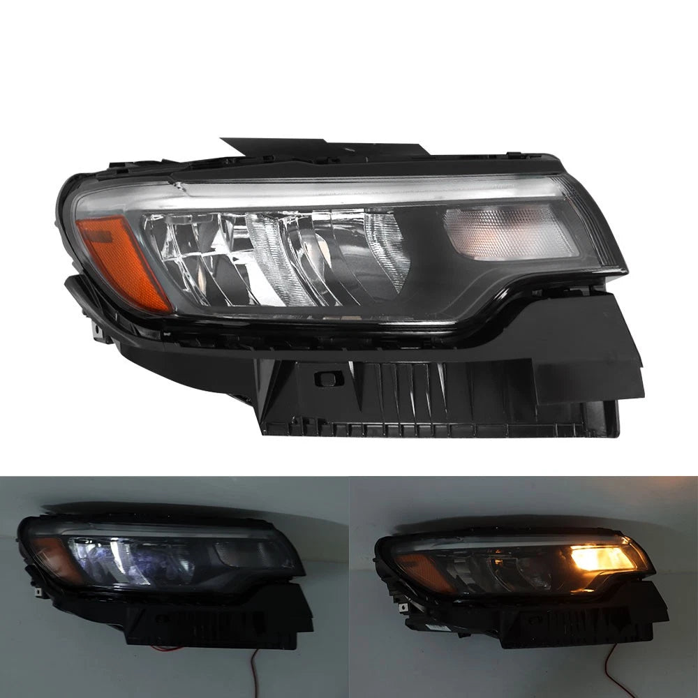 RH Headlight for Jeep Compass (2022–2023) Clear Lens Black