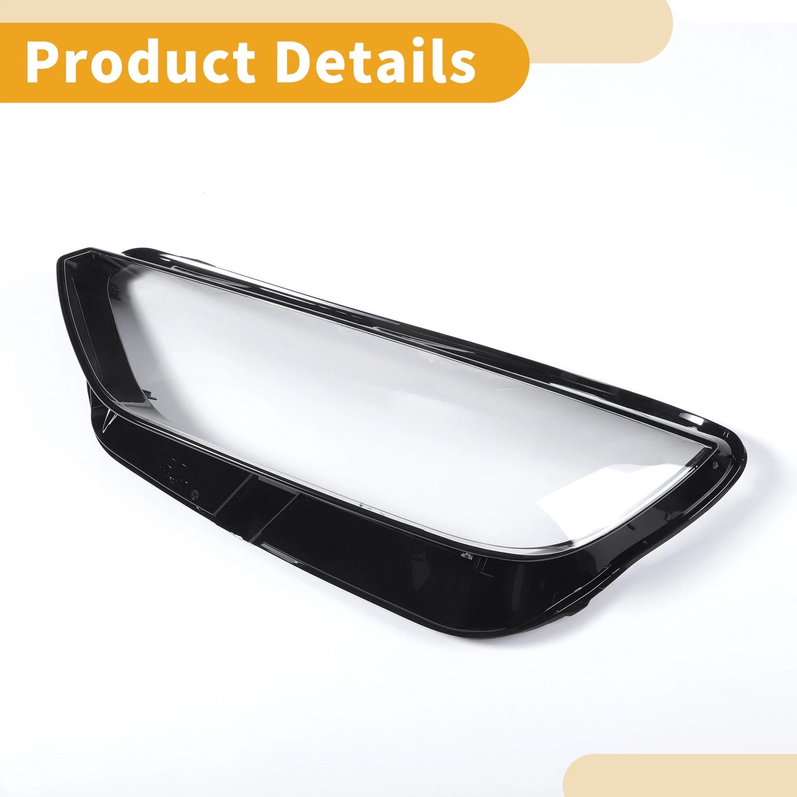 1 Pc Headlight Lens Cover for Audi Q5 (2021–2022) Clear Black
