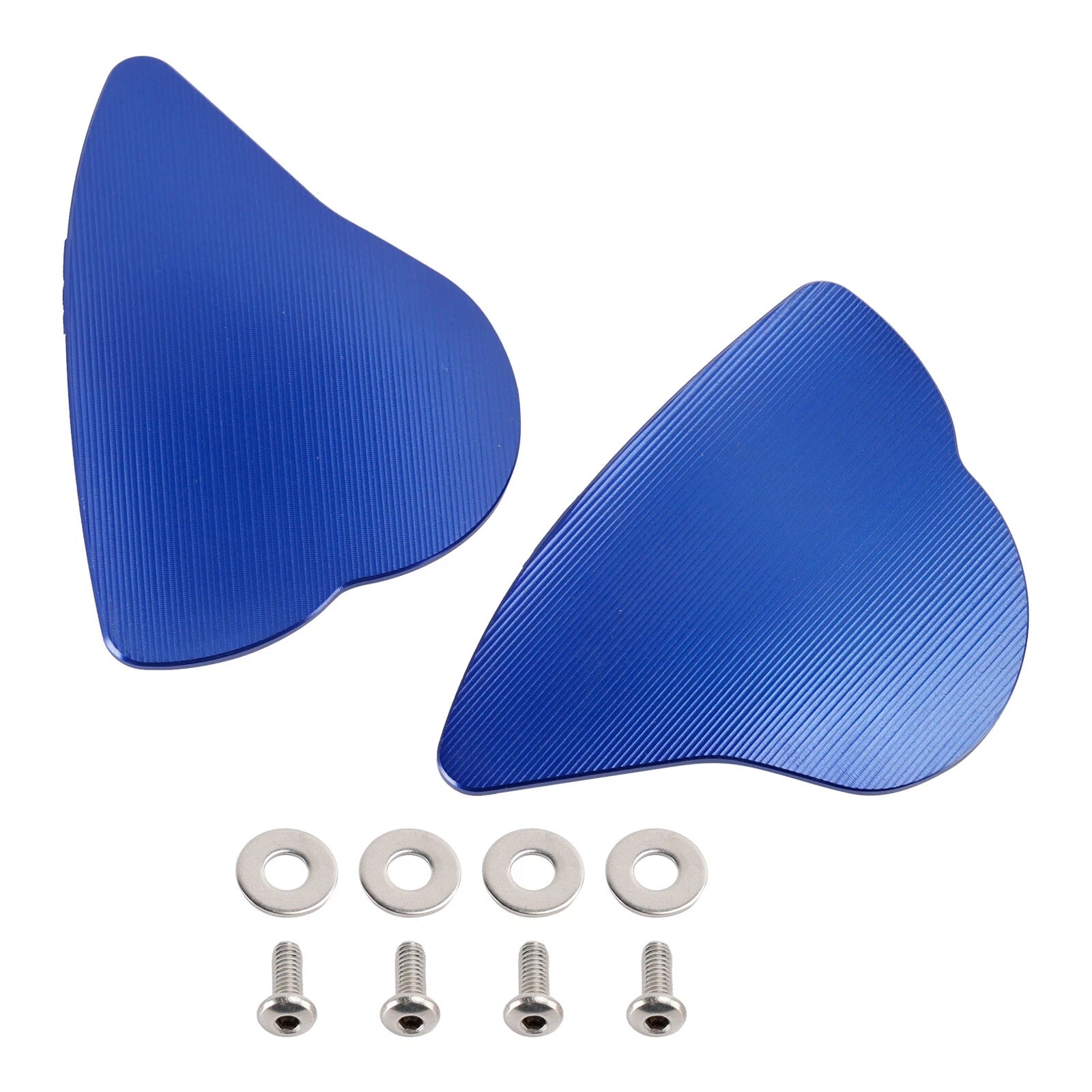 Set of 2 Aluminum Mirror Block Off Plates Hole Caps Blue for Yamaha YZF R6 R7 (2017–2024)