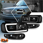 LED DRL Headlight Set for 00-06 Yukon XL/Sierra Denali w/ Bumper Lamps