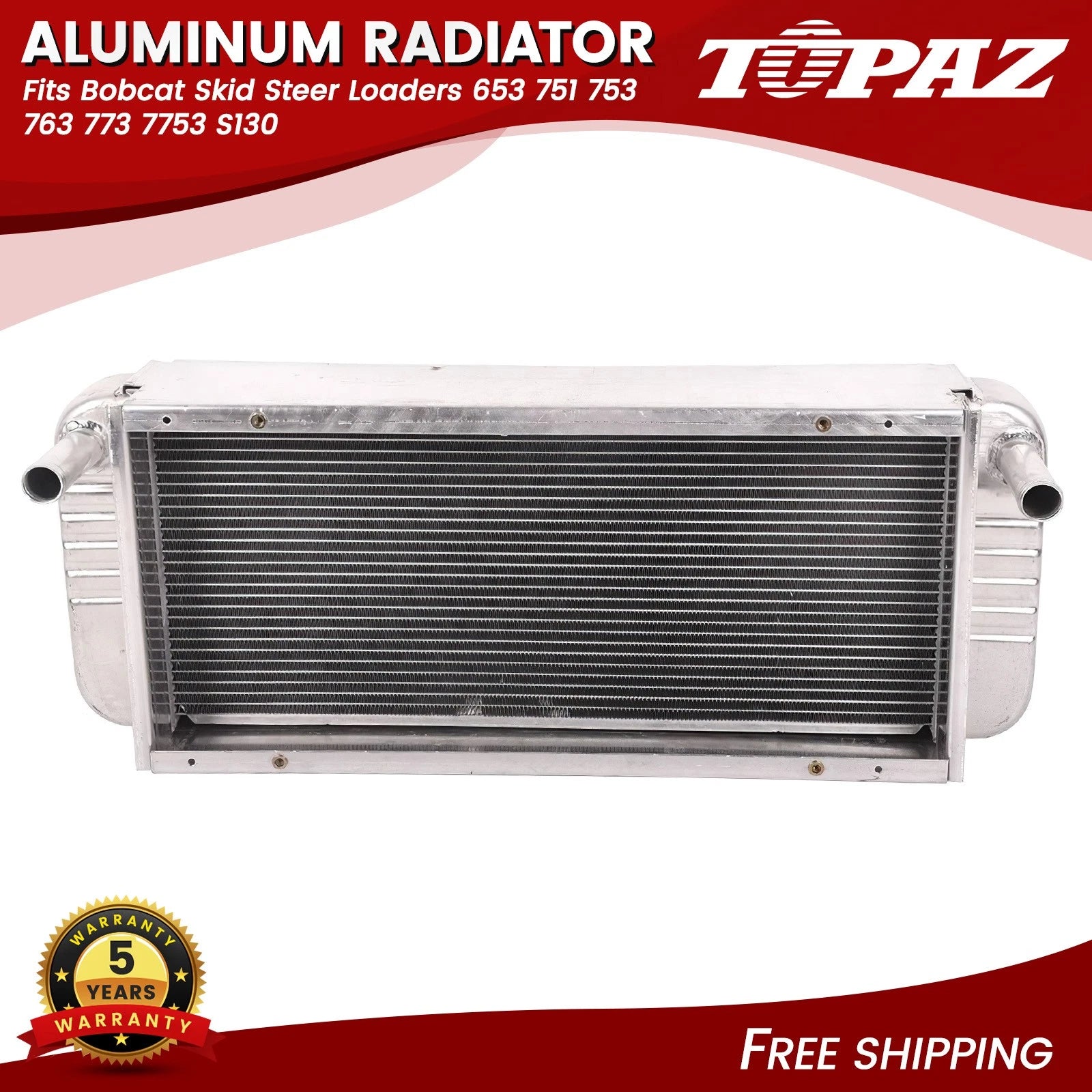 Aluminum Radiator for Bobcat Skid Steer Loaders (653–7753)