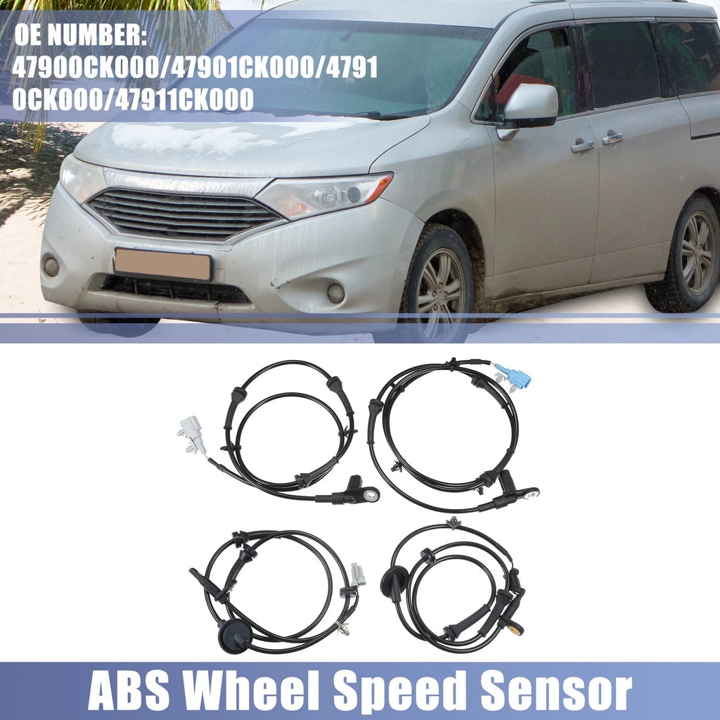 Set of 2 ABS Wheel Speed Sensors for Nissan (781913533662)