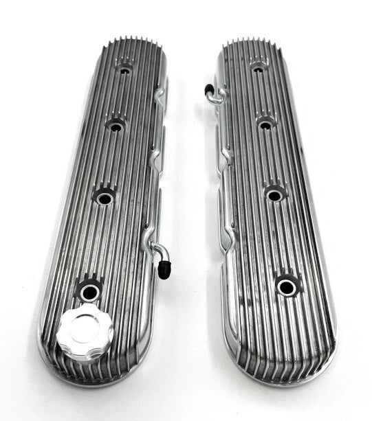 Polished Finned Valve Covers for Holley LS Chevy Engines (LS1 LS2 LS3)