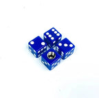 Tire Valve Stem Caps Replacement Set of 4 for Blue White Dice Car Truck ATV (Hot Rod)